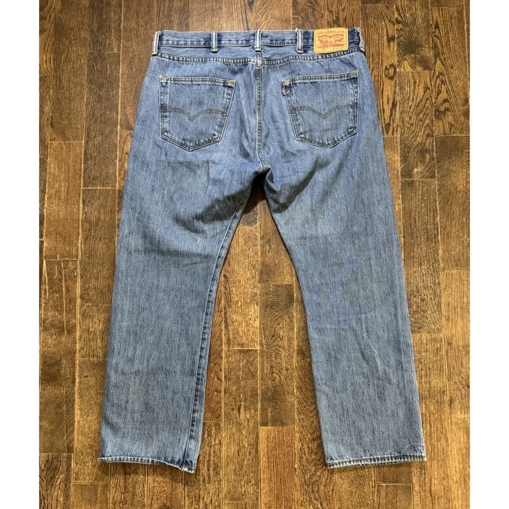 Levi's 501 Blue Jeans Men's Size W38xL29 Straight Leg Button Fly Denim Mid Rise